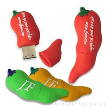 pepper usb flash disk, pvc material